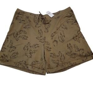 NWT J. Jill dark olive leaves print shorts